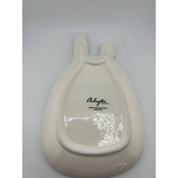 Vintage Arlington Designs White Gloss Ceramic Hand Painted Cat Face Serving Dish - Picture 3 of 6